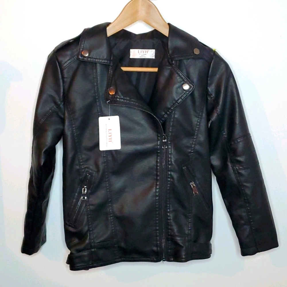 New Girls Black Faux Leather Jacket